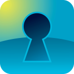 Keyhole icon with sun in background, representing Nuclear Coffee Recover Keys Crack software.