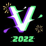 Logo for the v2222 conference featuring the text "Vieka Music Video Editor" in a stylish and modern design.