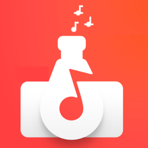 A music note and a bottle with music notes - AudioLab Audio Editor Recorder.