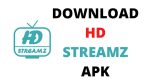 1. An image showing the HD STREAMZ Mod APK logo on a smartphone screen.