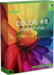 1. Box design for Franzis COLOR Professional, showcasing color 8, featuring vibrant graphics and professional branding elements.