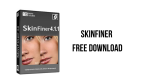 SkinFiner 4.0 software interface showcasing features for image editing, available for free download.